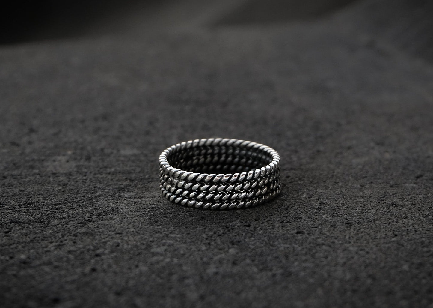 Quartet Chain Silver Ring