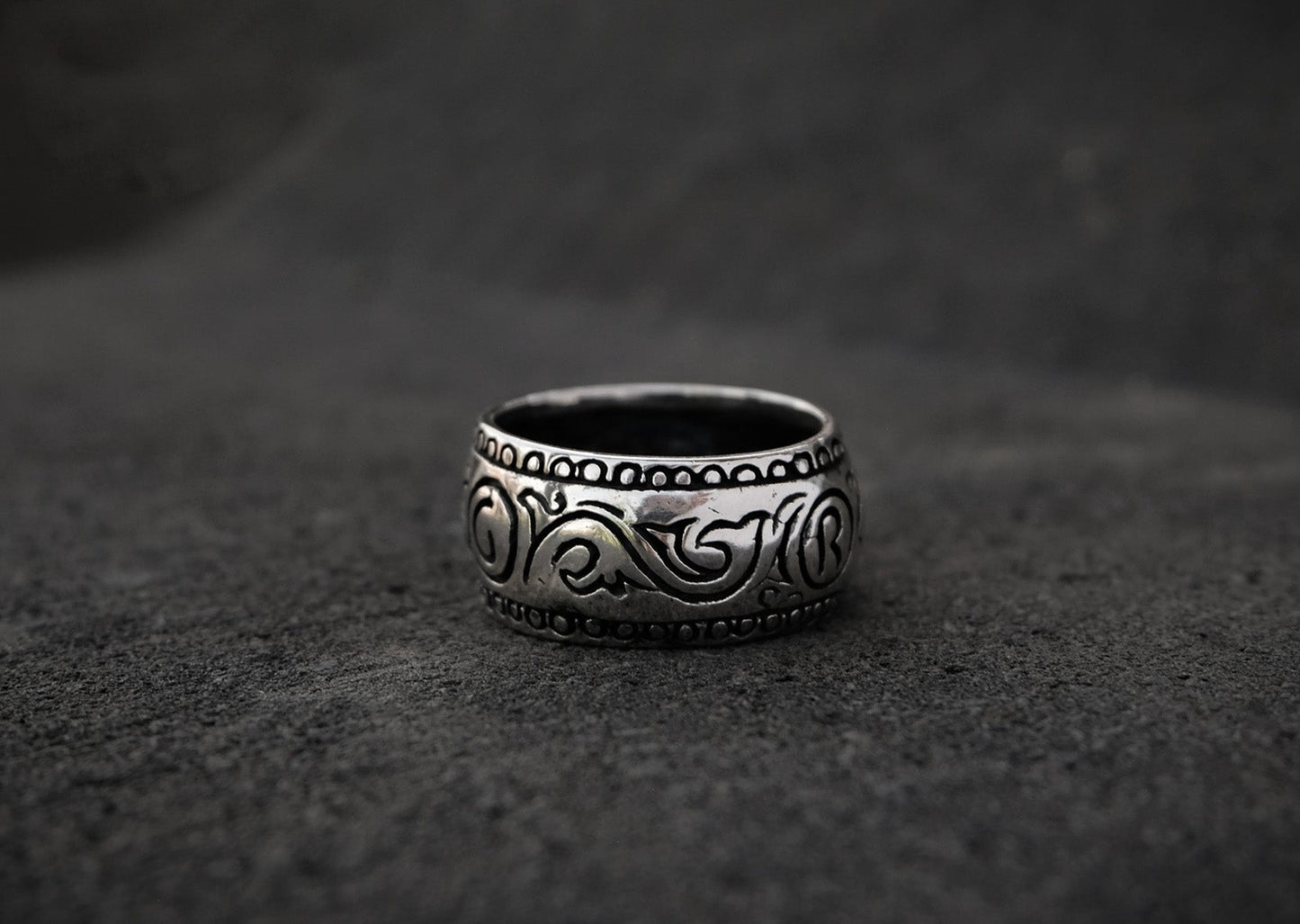 Script Silver Ring