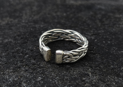 Open Weaving Silver Ring