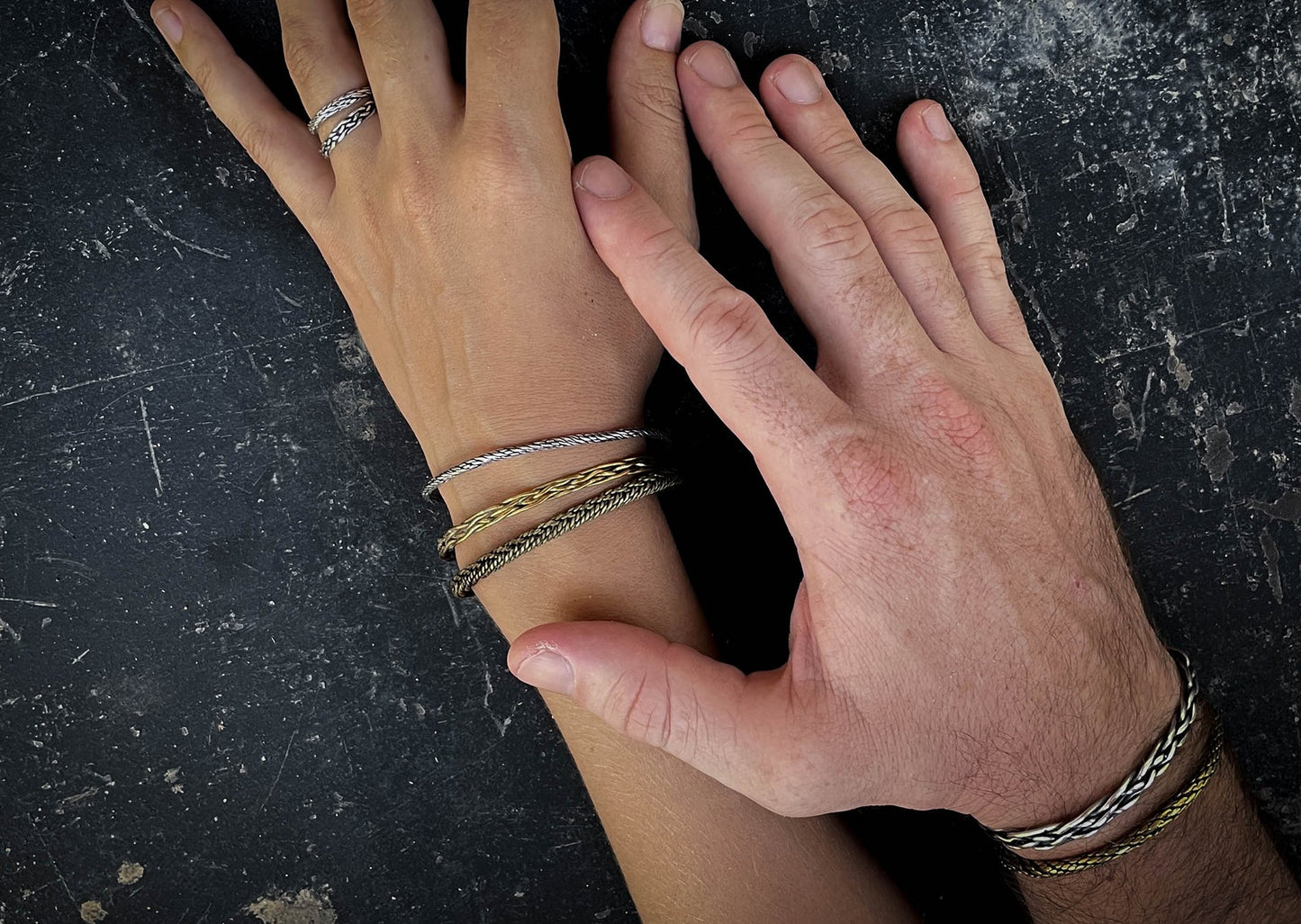 Weaved Brass Bangle