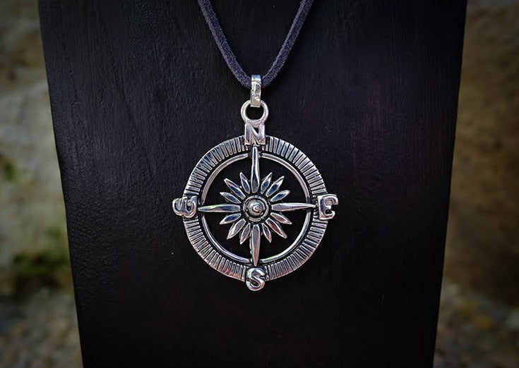 Compass Silver Pendant