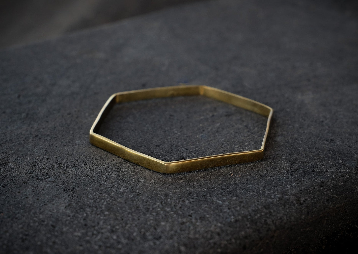 Hexagon Brass Bangle