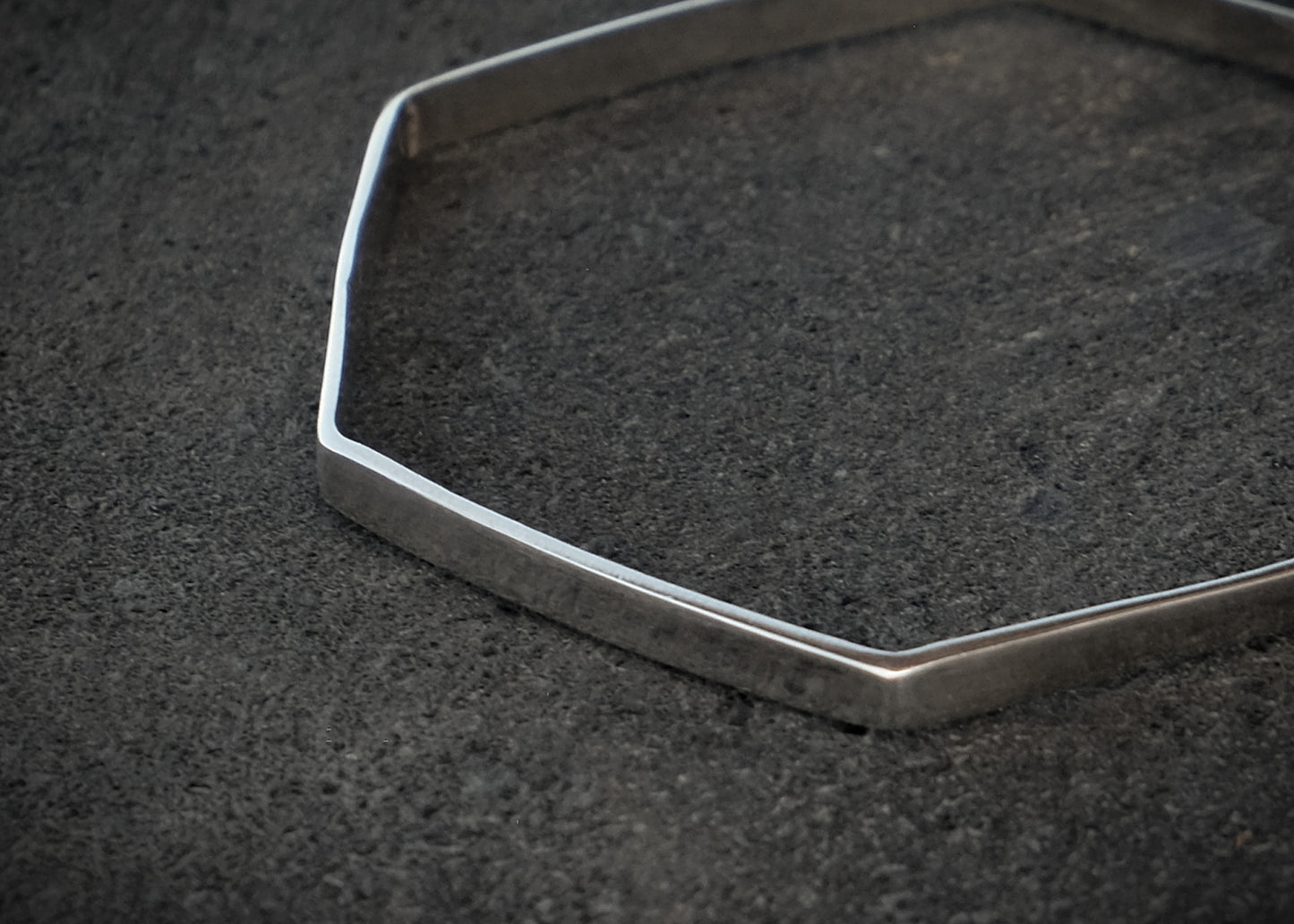 Hexagon Silver Bangle