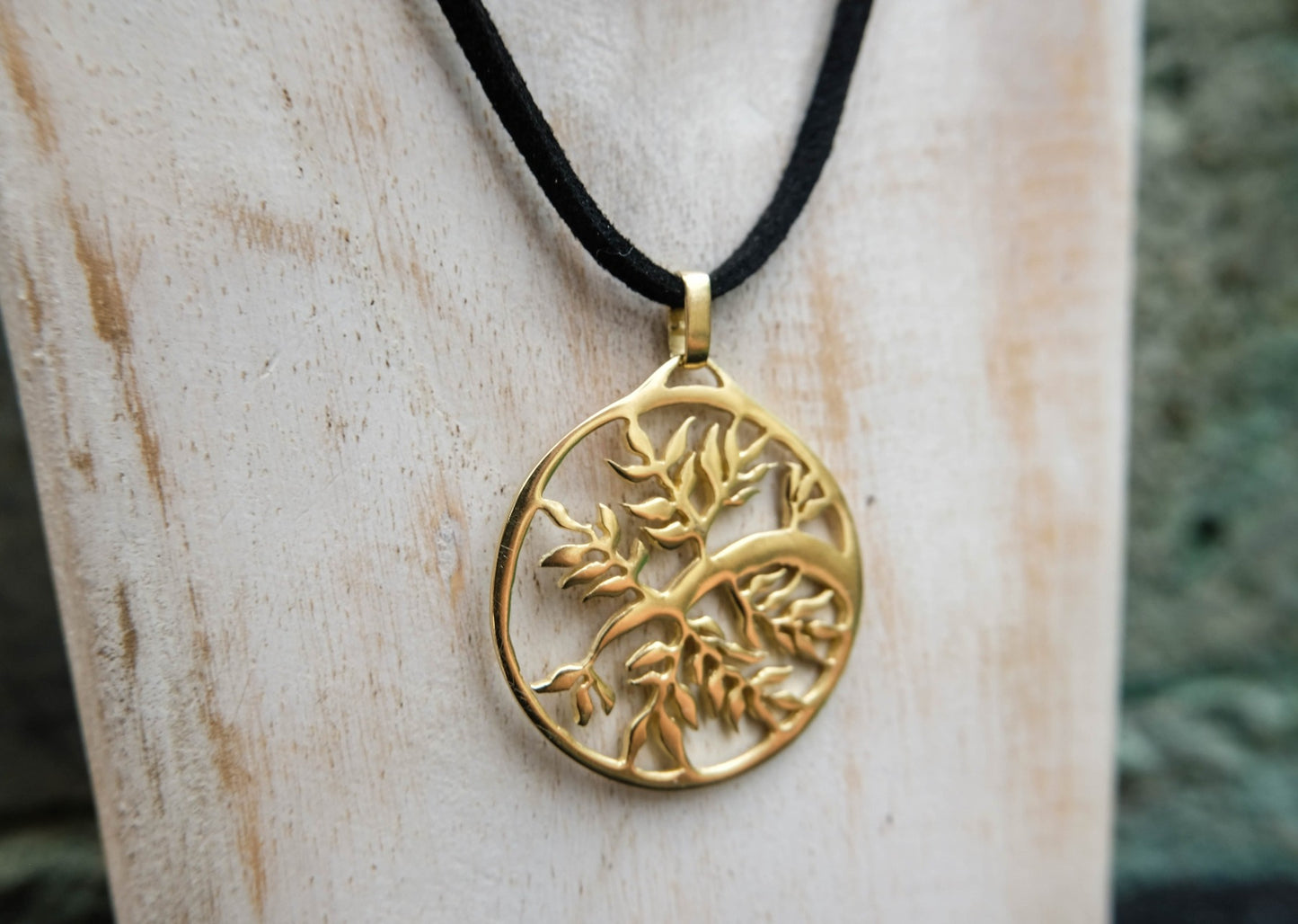 Bamboo Tree Brass Pendant