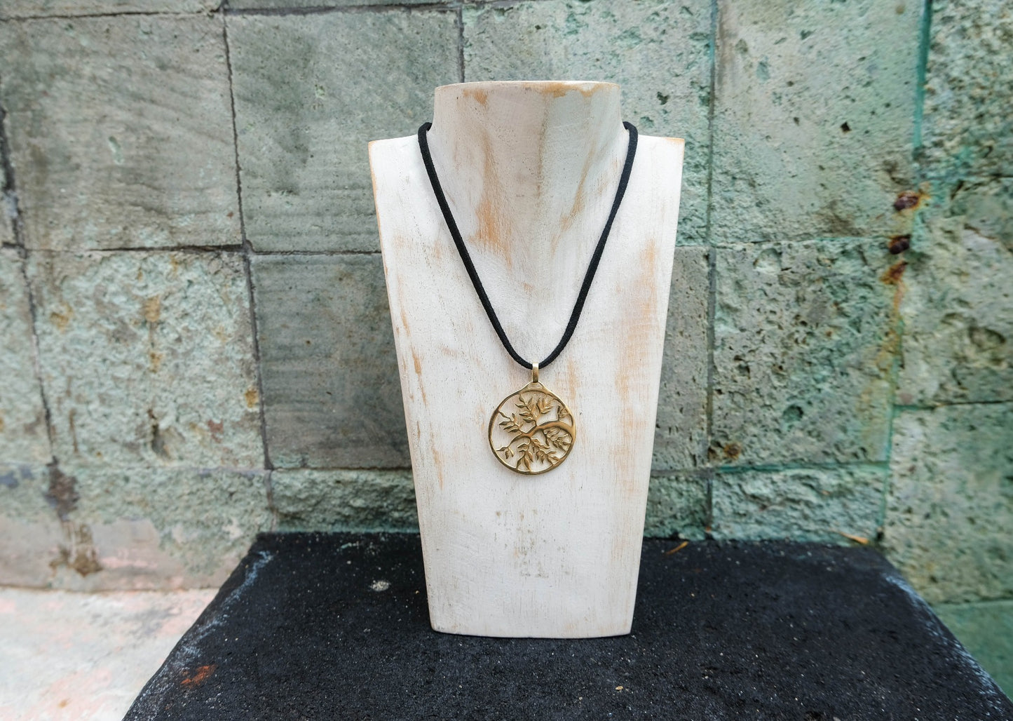 Bamboo Tree Brass Pendant