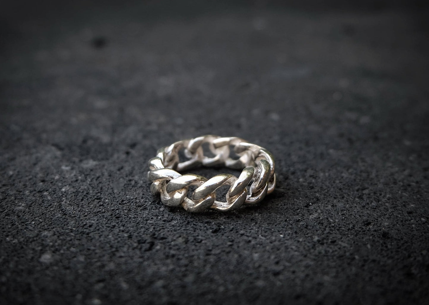 Chain Large Silver Ring