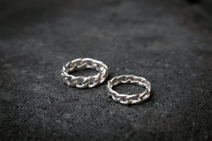 Chain Small Silver Ring