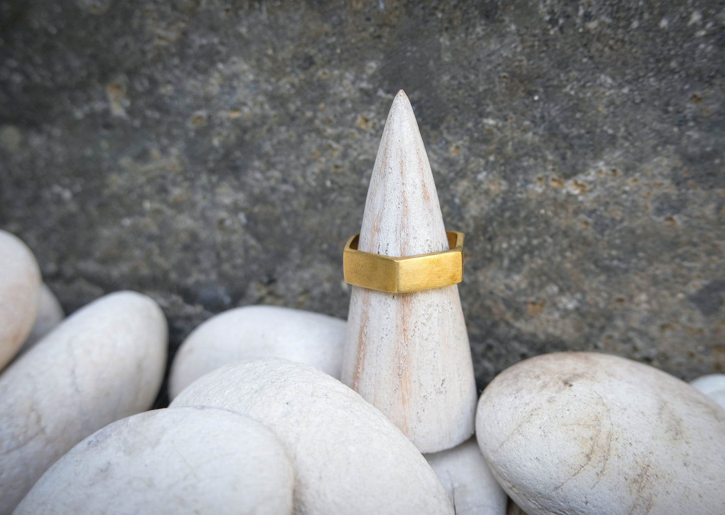 Hexagon Large Brass Ring