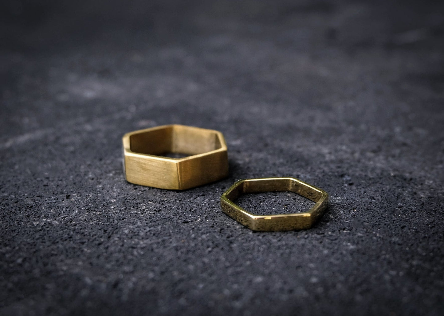 Hexagon Large Brass Ring