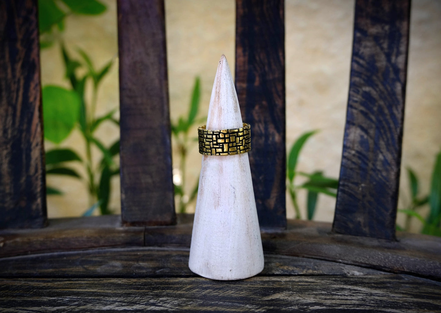 Mozaic Large Brass Ring