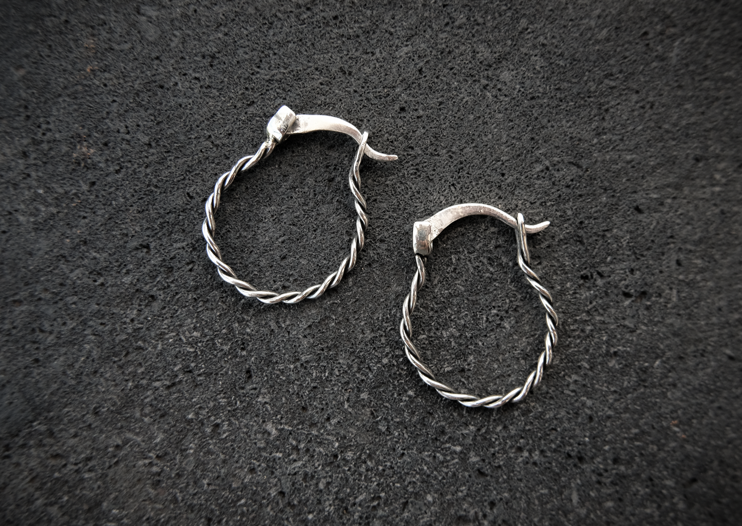 Braided Silver Hoop Earrings