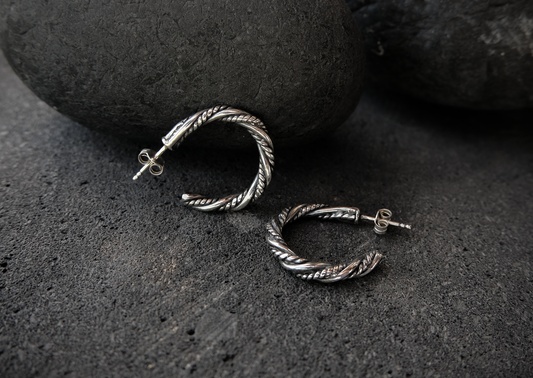 Viking Silver Hoop Earrings