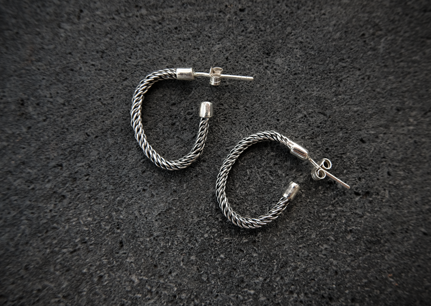 Silver Chain Hoop Earrings