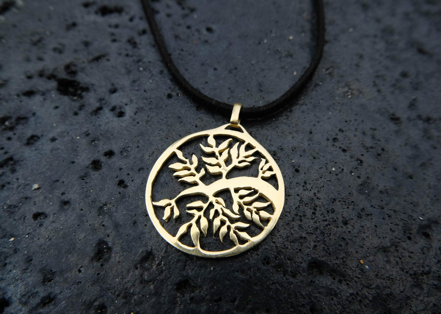 Bamboo Tree Brass Pendant
