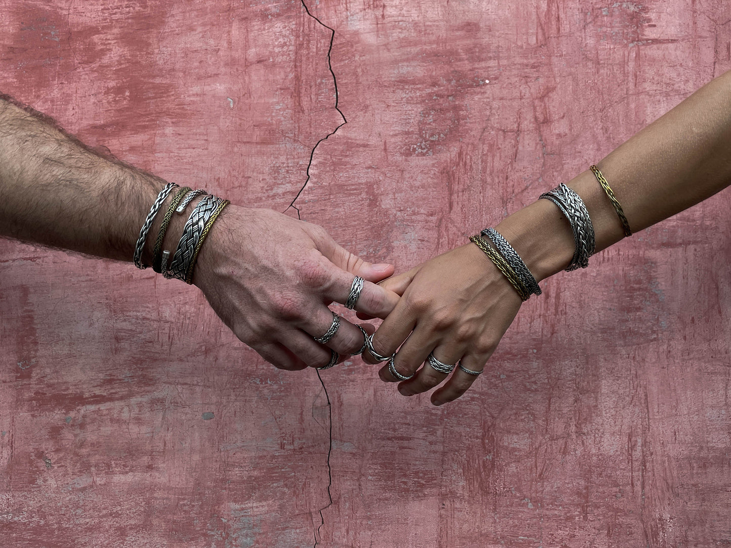 Wide Weaving Silver Ring