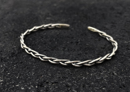 Braided Silver Bangle