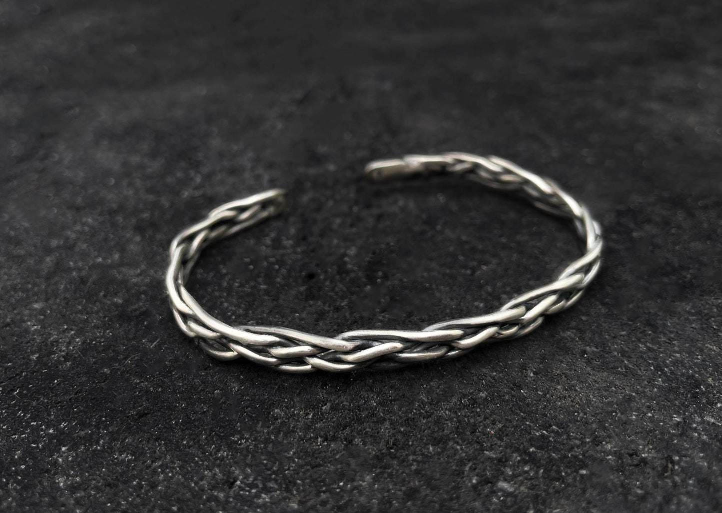 Weaved Silver Bangle