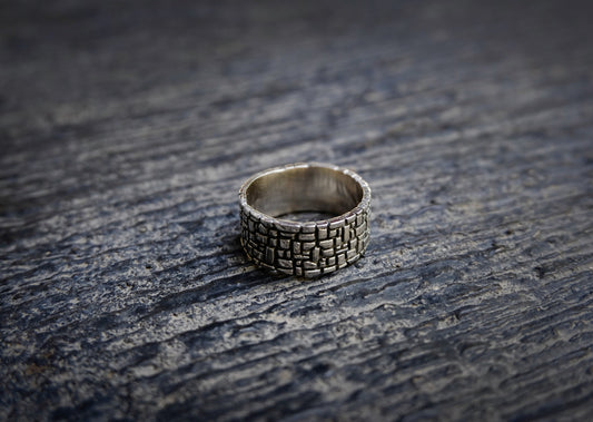 Mozaic Large Silver Ring